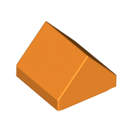 Lego Brick Sloped Double 45° 1 x 1 / Orange