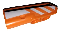 Technic, Panel Fairing #22 Very Small Smooth, Side A with Black and White Stripes on Orange Background Pattern (Sticker) - Set 42038