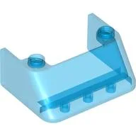 Windscreen 3 x 4 x 1 1/3 with 2 Studs on Top / Trans-Dark Blue
