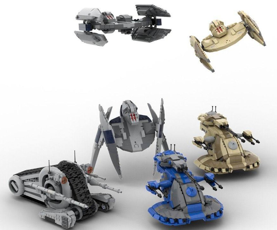 Lego SW Separatist Collection: droid snail tank ,AAT,droid fighter,droid bomber