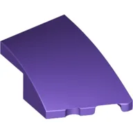 Brick Wedged, Curved 3 x 2 with Stud Notch Right / Dark Purple