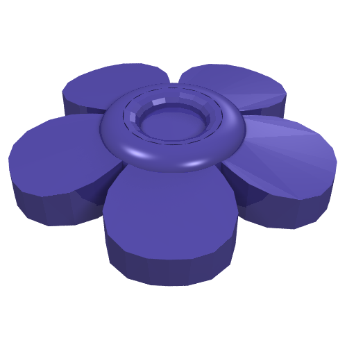 Lego Headwear Accessory Flower with 5 Smooth Petals and Pin / Dark Purple