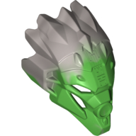 Lego Large Figure Mask of Jungle (Unity) with Marbled Flat Silver Pattern / Bright Green