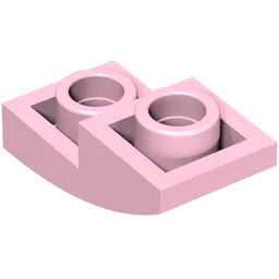 Brick Curved Inverted 2 x 1 / Bright Pink