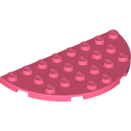 Lego Plate Round Half 4 x 8 / Coral