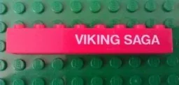 Brick 1 x 8 with White 'VIKING SAGA' Pattern Right (Sticker) - Set 1655