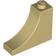 Lego Brick Curved 1 x 3 x 2 Inverted [Inside Bow] / Tan