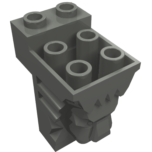 Lego Brick Special 2 x 3 x 3 with Cutout and Lion Head [Hollow Studs] / Dark Bluish Gray