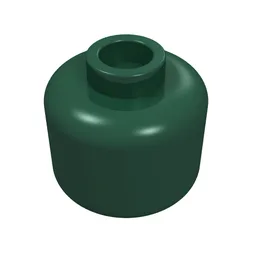 Minifig Head [Plain] [Hollow Stud] / Dark Green
