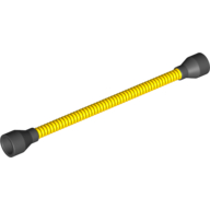 Lego Flexible Hose 8.5L with Tabless Ends Black (Fixed Ends different color than Tube)