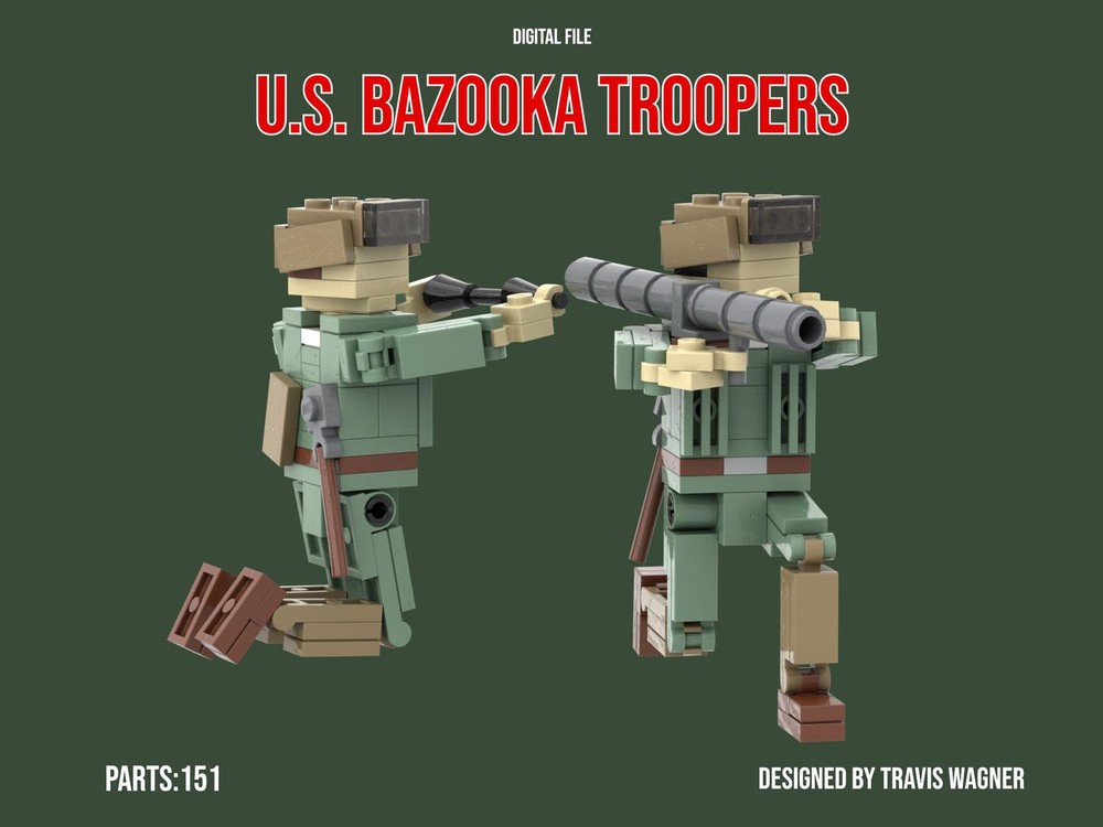 Lego US Bazooka Troopers (miniland scale)