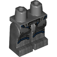Lego Hips and Pearl Titanium Legs with Silver Leg Armor with Dark Blue Lines Print (Batman) / Dark Bluish Gray