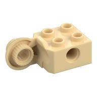 Lego Technic Brick Special 2 x 2 with Pin Hole, Rotation Joint Ball Half [Vertical Side] / Tan