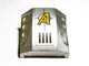 Slope, Curved 2 x 2 with Debossed Side Ports with Yellow Letter A Agents Logo on Silver Background Pattern (Sticker) - Sets 8632 / 8971 / Metallic Silver