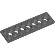 Lego Technic Plate 2 x 8 [7 Holes] / Dark Bluish Gray