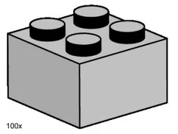 2 x 2 Light Gray Bricks