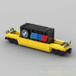 TTX Container Car with a 20ft black "BMW logo" container