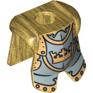 Lego Minifig Neckwear Armor Breastplate with Leg Protection, Fantasy Era Gold Knight Print / Pearl Gold