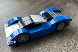 blue hybrid racing car