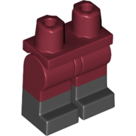 Lego Hips with Dark Red Legs and Black Boots Pattern / Dark Red