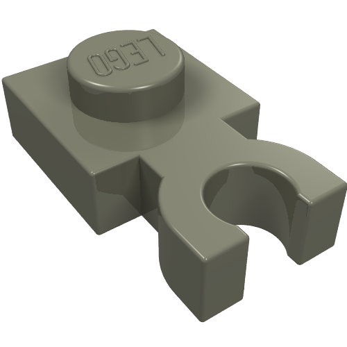 Lego Plate Special 1 x 1 with Clip Vertical [Thick U Clip] / Dark Gray