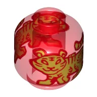 Minifig Head (No Face), Golden Tiger Print