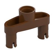 Lego Technic Pin Connector 3L with 2 Pins and Center Hole [Pin Ridges Across Part] / Reddish Brown
