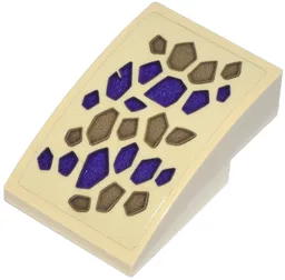 Slope, Curved 3 x 2 with Dark Purple and Dark Tan Dragon Scales Diagonal Arrangement Pattern (Sticker) - Set 71836