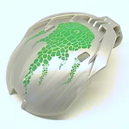 Windscreen Bohrok 4 x 5 x 7 with Green Scales and Lehvak-Kal Logo / Pearl Light Gray