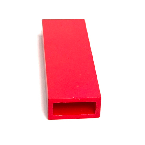 Lego Brick 1 x 2 x 5 without Side Supports / Red