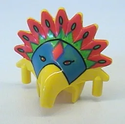 Headdress Jungle with Colored Feather Print (Achu) / Yellow