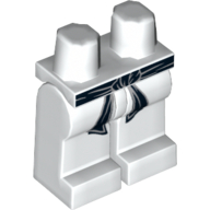 Lego Hips and White Legs with Black Belt and Gray Markings Print / White