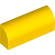 Brick Curved 1 x 4 x 1 1/3 No Studs, Lowered Inside Support / Yellow