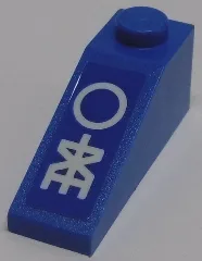 Slope 33 3 x 1 with White Circle and Stylized Ninjago Logogram 'JAY' Pattern (Sticker) - Set 70614