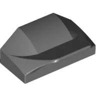 Brick Wedged, Curved 1 x 2 x 2/3 No Studs, Wing End / Dark Bluish Gray