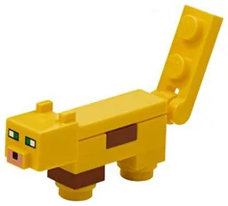 Minecraft Ocelot (Yellow Plate, Round 1 x 1 Feet) - Brick Built