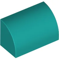 Brick Curved 1 x 2 x 1 No Studs / Dark Turquoise