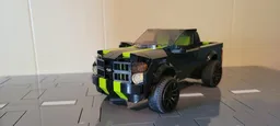 Black-Lime Pickup Truck