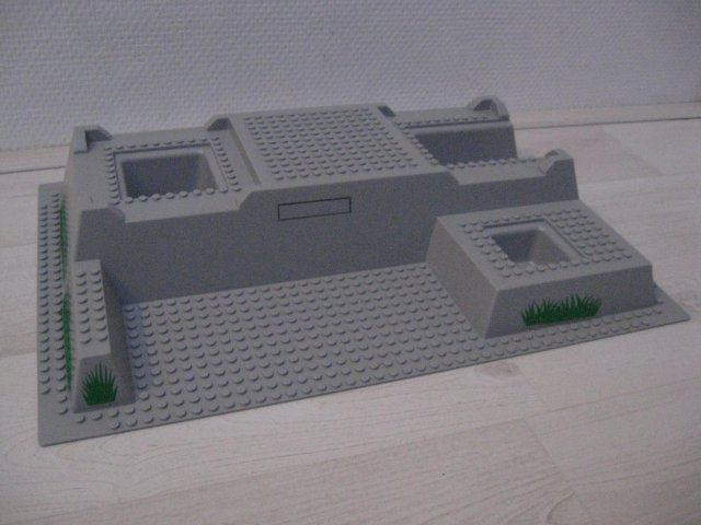 Lego Baseplate, Raised 32 x 48 x 6 with Level Front with Plants and Vent Pattern (5 Stickers) - Set 7892