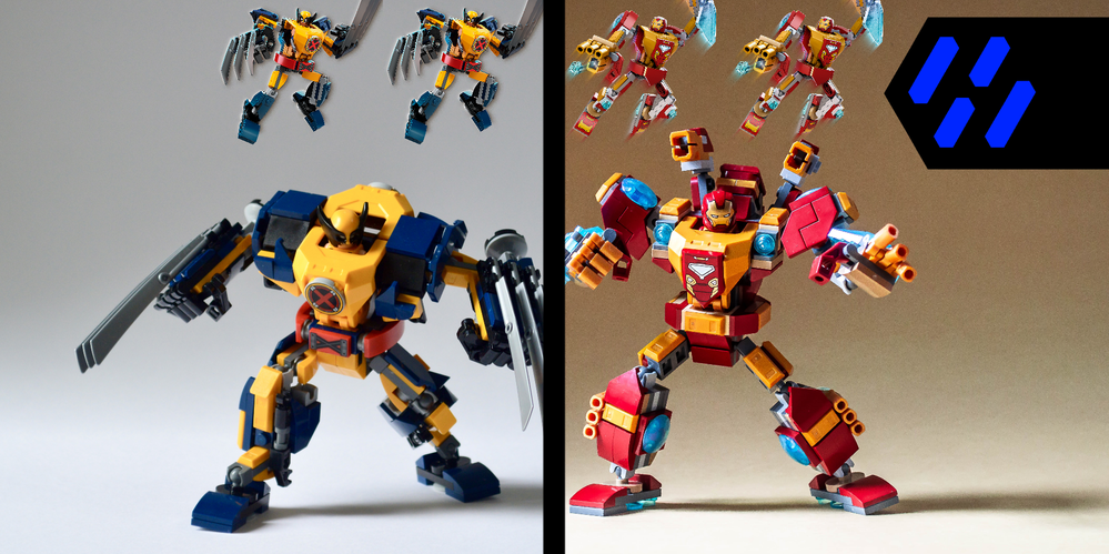 Lego 76202 76203 Marvel Mech Armor Upgrade Bundle | Iron Man and Wolverine Mech Upgrade