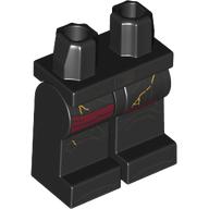 Lego Hips and Black Legs with Death Trooper Armor, Dark Red Belts, Gold Cracks print / Black