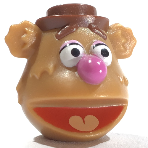 Lego Minifig Head Special (Fozzie Bear) / Medium Nougat