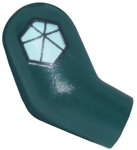 Lego Arm, Right with White Hexagon Tarkin Initiative Symbol Pattern / Dark Green