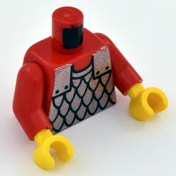 Torso, Armor Scale Mail Print, Red Arms, Yellow Hands