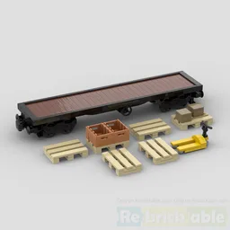 Simple flat bed train car with 4axles