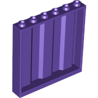 Lego Panel 1 x 6 x 5 [Vertical Corrugated] / Dark Purple
