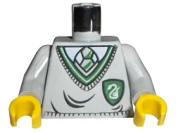 Torso Harry Potter Uniform Slytherin Shield Pattern / Light Gray Arms / Yellow Hands