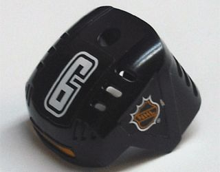 Lego Sports Hockey Helmet with NHL Logo Both Sides, White Number 6 and Orange Stripe Pattern (Stickers) - Set 3543