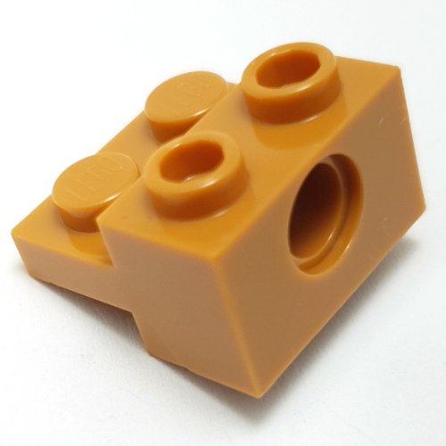 Lego Technic Brick Special 1 x 2 with Pin Hole and 1 x 2 Plate / Medium Nougat