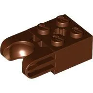 Technic Brick Special 2 x 2 with Ball Socket Wide and Axle Hole, No Arm Holes / Reddish Brown